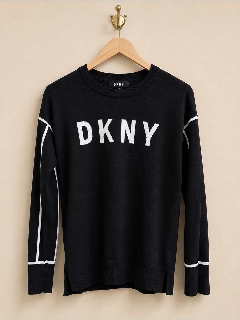 DKNY Black Logo Sweater XS